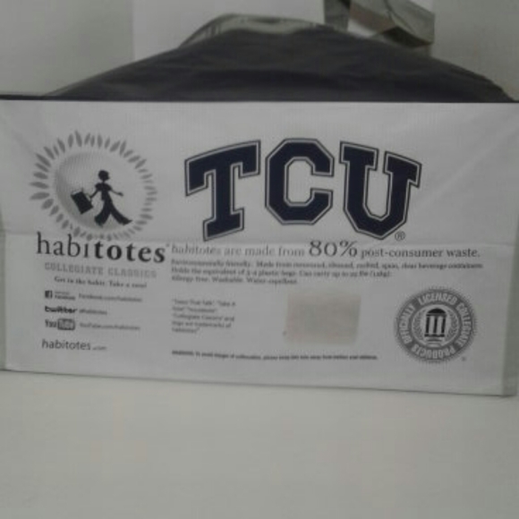 TCU  Horned Frogs Habitotes reusable shopping bags set of 2 NWT - Picture 9 of 16